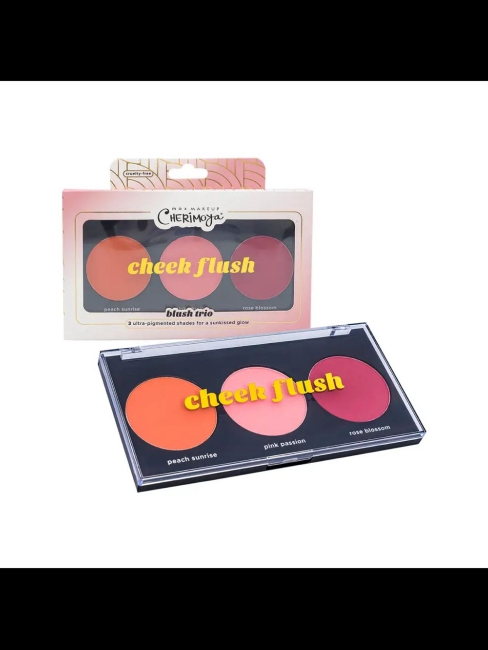 Max Makeup Cherimoya Cheek Flush Blush Trio
